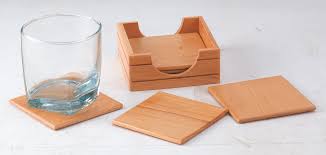 Kebica Square Wood Coaster Set