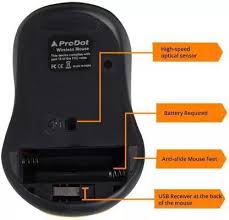 ProDot Quad(Made in India) Wireless Mouse, 2.4GHz with Nano receiver, 4 buttons (Matte)