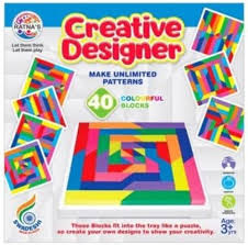 RATNA'S Creative Designer Make Unlimited Patterns with Colorful Blocks  (40 Pieces)