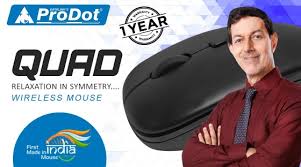 ProDot Quad(Made in India) Wireless Mouse, 2.4GHz with Nano receiver, 4 buttons (Matte)