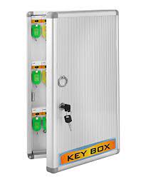 Kebica 48 Key Alumnium Lock Box, Key Cabinet (Silver) with Key Tags Key Chain