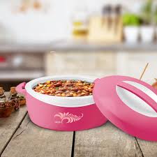 MILTON Delight Jr. Inner Stainless Steel Casserole Gift Set of 3 (520 ml, 820 ml, 1.3 litres), Pink | PU Insulated | BPA Free | Food Grade | Hot & Cold