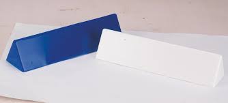 OPAQUE COLOURED NAME PLATE TRIANGULAR BOTH END AVAILABLE IN DIFFERENT COLOURES 9" x 2.5"