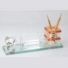 Kebica pen stand cystal big box coloured tumbler pen stand 3.25" x 11"