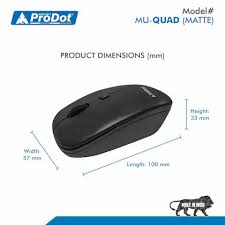 ProDot Quad(Made in India) Wireless Mouse, 2.4GHz with Nano receiver, 4 buttons (Matte)