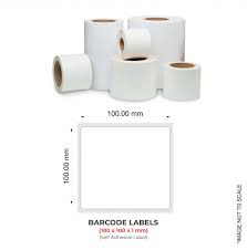 Kiya Barcode Labels/Stickers for Printing 100X100 mm-(500 Label per roll)