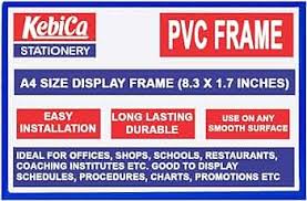 Kebica A4 PVC Display Frame, Sign Holder for Offices / Stores /Shops / Schools Card Display Stand  (21 cm Wide)