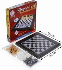 Ratnas Premium Quality Travelling Silver Gold Magnetic chess set Strategy & War Board Game