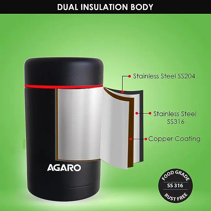 AGARO Grace Soup Flask 500ml Black - Image #5