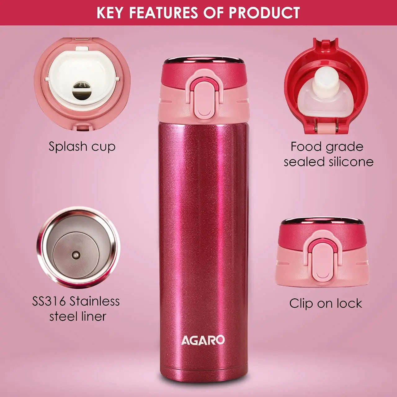 AGARO Galaxy Vacuum Flask 500ml - Image #4