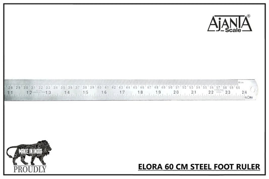 Silver Stainless Steel ELORA FOOT RULER 60 CM, For Measuring