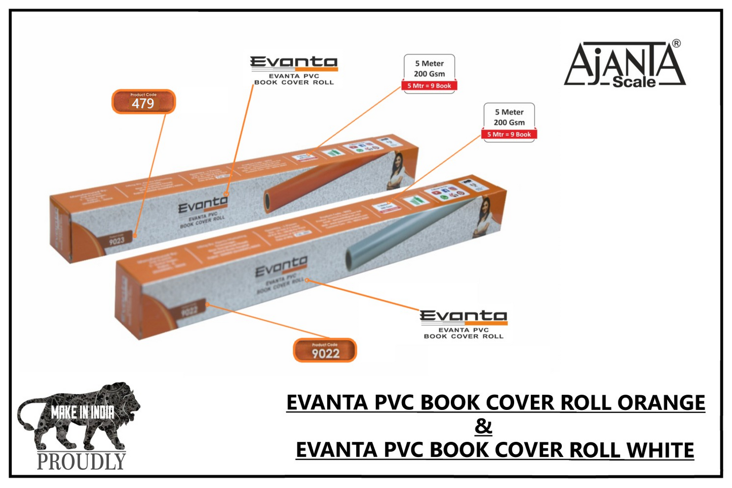 Ajanta Evanta Book Cover Rolls No-479 5 Mtr - Scoffco