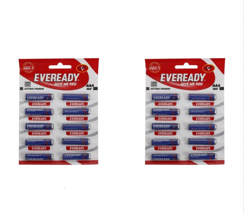 Eveready AAA Cell 912 Blue Battery, For Remotes 1.5 Volts Blue Battery Pencil cells PACK OF 12