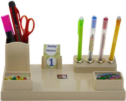 KEBICA PEN STAND 1314M - 9" x 5" | Compartments Acrylic Expensive Pen Stand For Gift & Office Desk Supplies Organizer