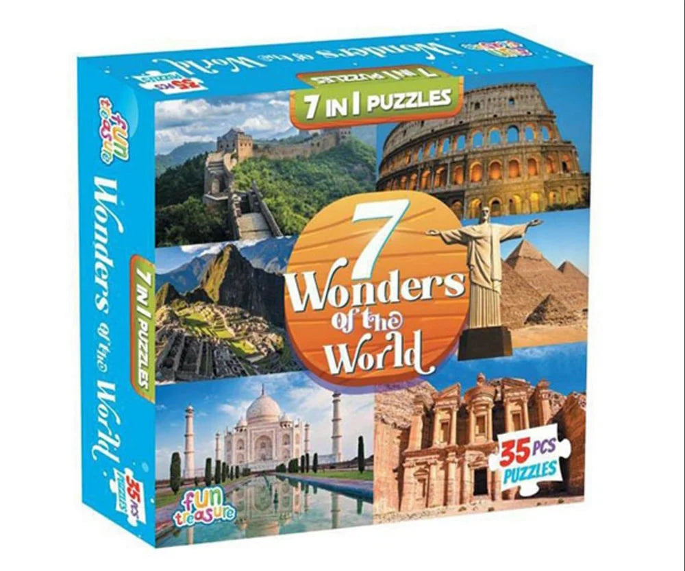 scoffco Cardboard Multicolor FUN TREASURE 7 WONDERS PUZZLE