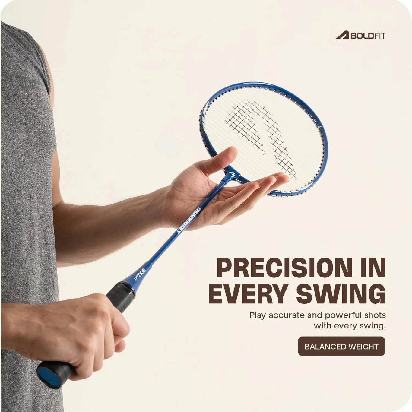 BOLDFIT Badminton Racquet with Cover Blue Strung Badminton Racquet (ASL)