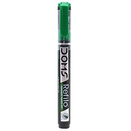 Doms Refilo Non-Toxic Hi-Tech Refillable Permanent Marker Pen (Green)