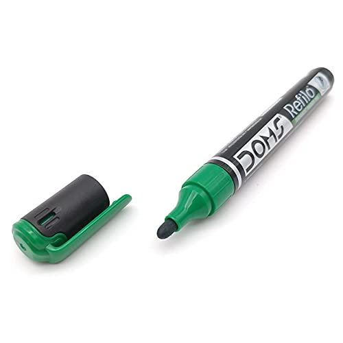 Doms Refilo Non-Toxic Hi-Tech Refillable Permanent Marker Pen (Green)