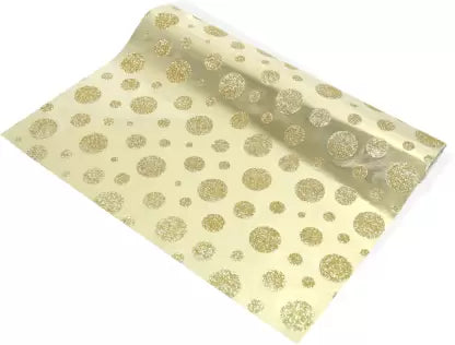 AMKAY Greetings Glitter Dots On Metallic Gold Gift Wrapping Paper Sheets ( 50X70 CM)