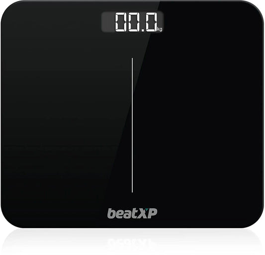 beatXP Gravity Elite Digital Weighing Scale for Body Weight with 6 mm Thick Tempered Glass | Electronic Weight Machine with High Precision Sensors & Backlit LCD Panel |