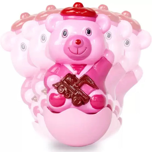 Hello Teddy Roly Poly Push and Shake Wobbling Bell Sounds Musical Rattling  toy