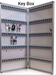 Kebica 48 Key Alumnium Lock Box, Key Cabinet (Silver) with Key Tags Key Chain