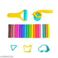 Doms 18 Shade Modelling Clay 225 Gram with 8 Shape Toys, 1 Spatula, 1 Hand Roller, 1 Wave/ Plain Cutter