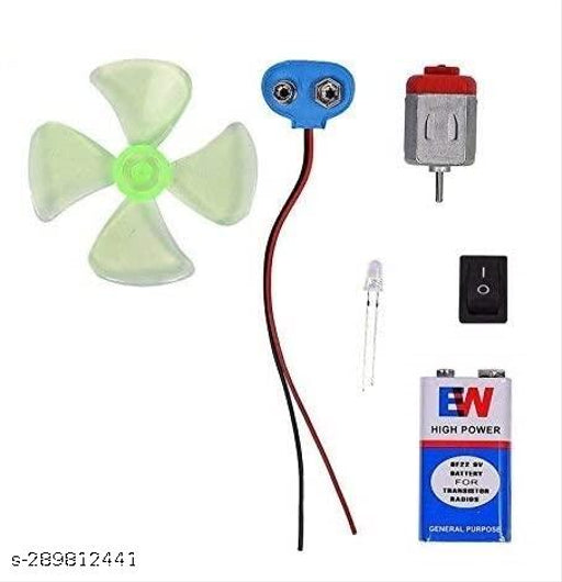 ART N CRAFT Electronic Experiment Project DIY Kit 9V Battery, Battery Clip, On Off Switch, Dc Toy Motor, Blade Fan, Working Models of Science Projects Kits