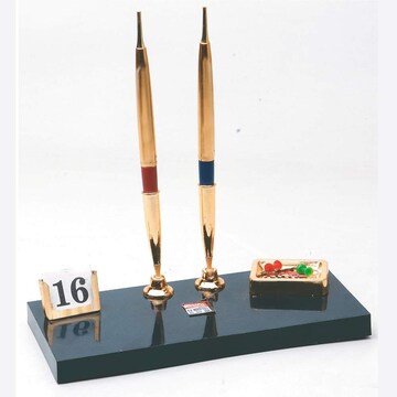 KABICA PEN STAND 1436 - 8.25" x 4" | Decorative Pen Stand (2 Pen Holder with Date)