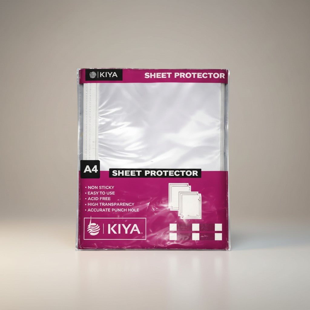 KIYA® Sheet Protector folders | Size: A4 | MICRONS | Transparent Premium Collection Quality