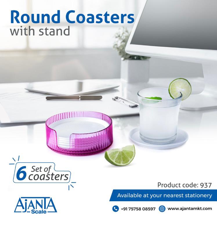 Ajanta Stainless Steel Tea Coaster Set Round 937