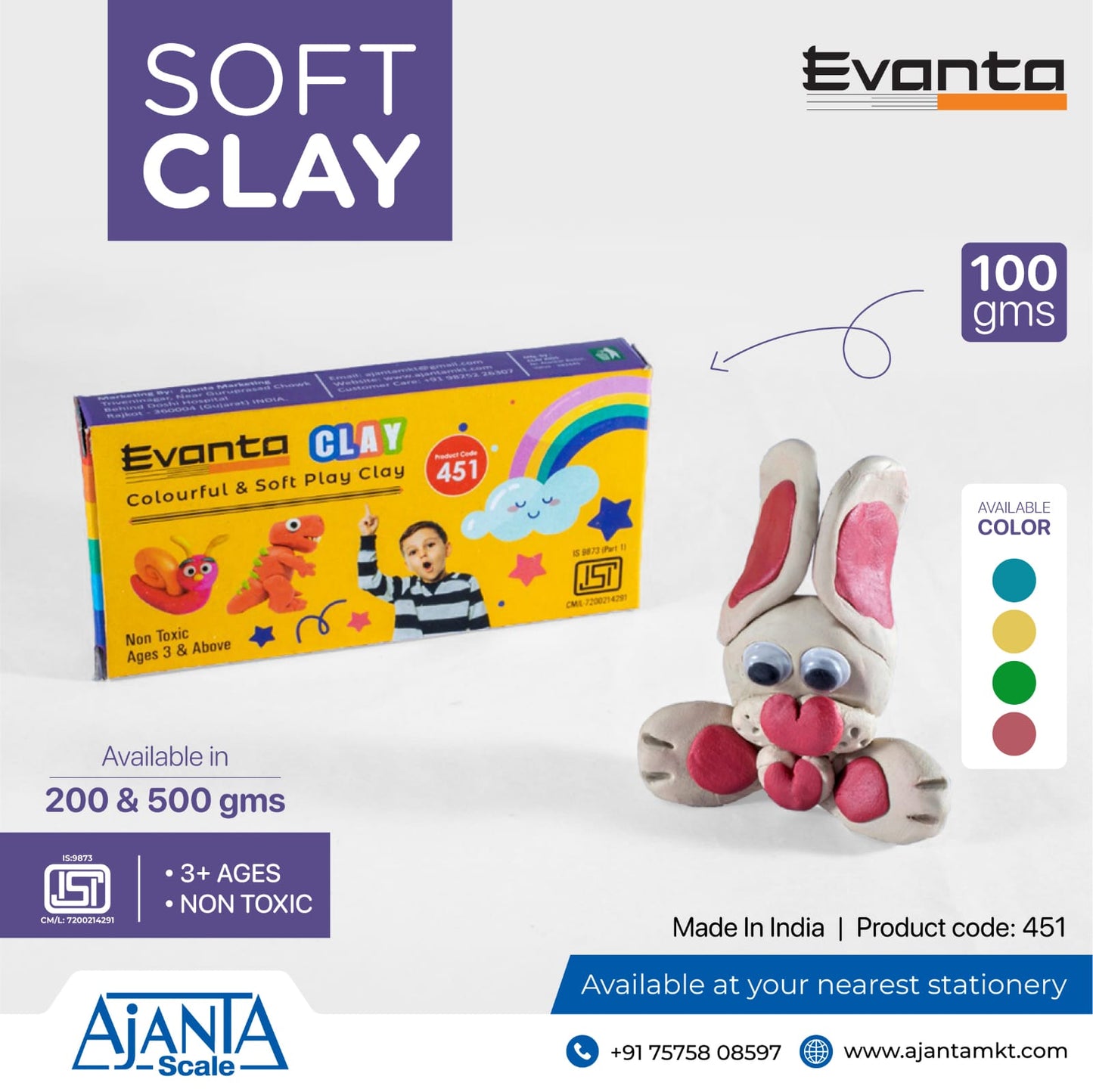 Ajanta Evanta Play Clay 100 gms No 451