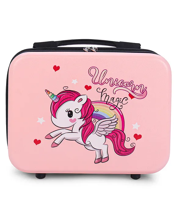 SCOFFCO KIDS LUGGAGE BAG 716 SET OF 2 LUGGAGE : SUITCASE & VANITY (WPT) - VARIATION COLOUR - ( PINK UNICORN / WHITE STAR WARS )