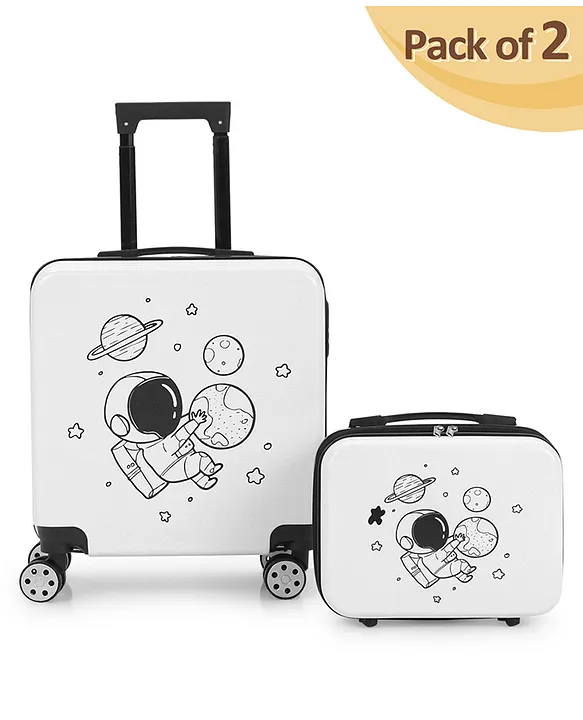 SCOFFCO KIDS LUGGAGE BAG 716 SET OF 2 LUGGAGE : SUITCASE & VANITY (WPT) - VARIATION COLOUR - ( PINK UNICORN / WHITE STAR WARS )