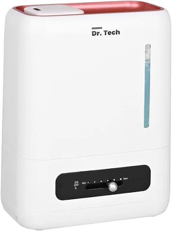 Dr. Tech J820 Ultrasonic Humidifier Cool Mist Air Purifier Dryness Cold & Cough Large Capacity Ideal Fit for Indoors Office Babyroom Nursery and Bedro