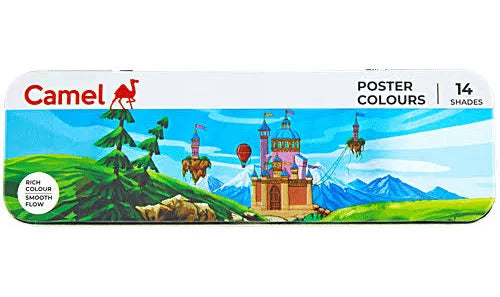 Camlin Poster Colours 14 Shades Set – Smooth, Vibrant & Easy to Use | Ideal for School Projects & Art |