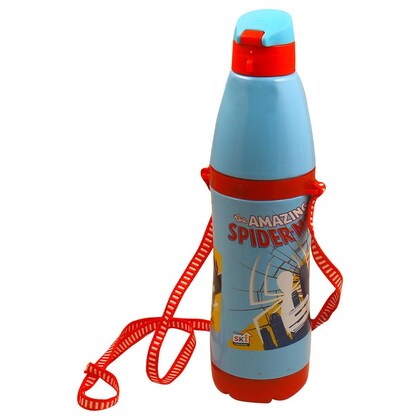 SKI Polo Spiderman Print Round Plastic Insulated Water Bottle 550 ml