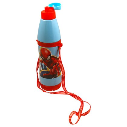 SKI Polo Spiderman Print Round Plastic Insulated Water Bottle 550 ml