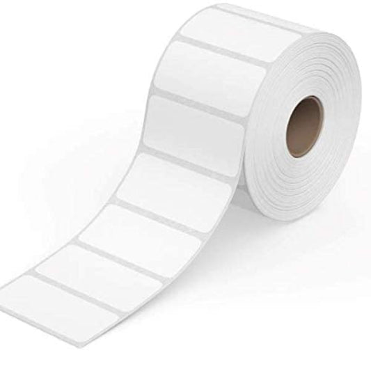 KIYA 50X25 Barcode Label Sticker  - 50mm x 25mm - 1 Ups - 1000 Labels Per Roll - White Self Adhesive Sticker