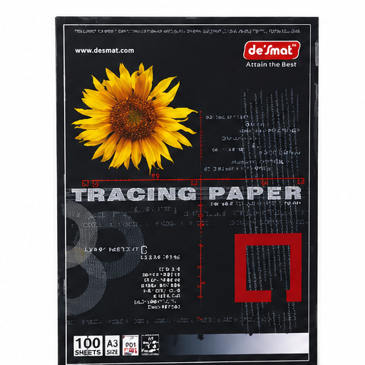 DESMAT A3 Tracing Paper Pad | 100 Sheets | High Transparency Butter Paper for Drawing, Sketching, Drafting & Architectural Design | Smooth Finish Tracing Sheets