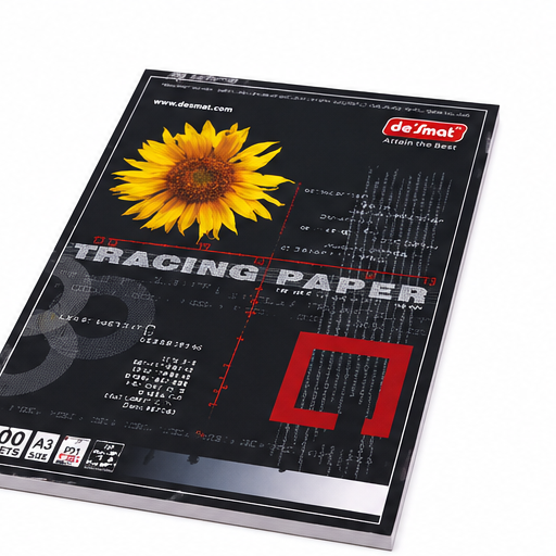 DESMAT A3 Tracing Paper Pad | 100 Sheets | High Transparency Butter Paper for Drawing, Sketching, Drafting & Architectural Design | Smooth Finish Tracing Sheets