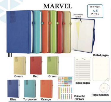 Digismart Diary 268 Pages with Paper Size A5 (Multicolor), Birthday Gift, Office Diary, A5 Diary
