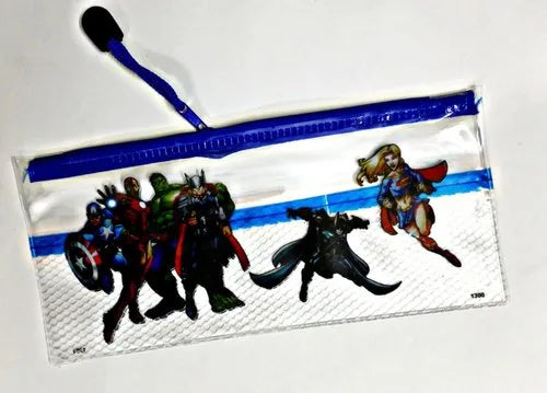 AMKAY Marvel Avengers Pencil Pouch for Kids, Captain America Pencil Pouch for School Stationary and Accessories with Popit Keychain