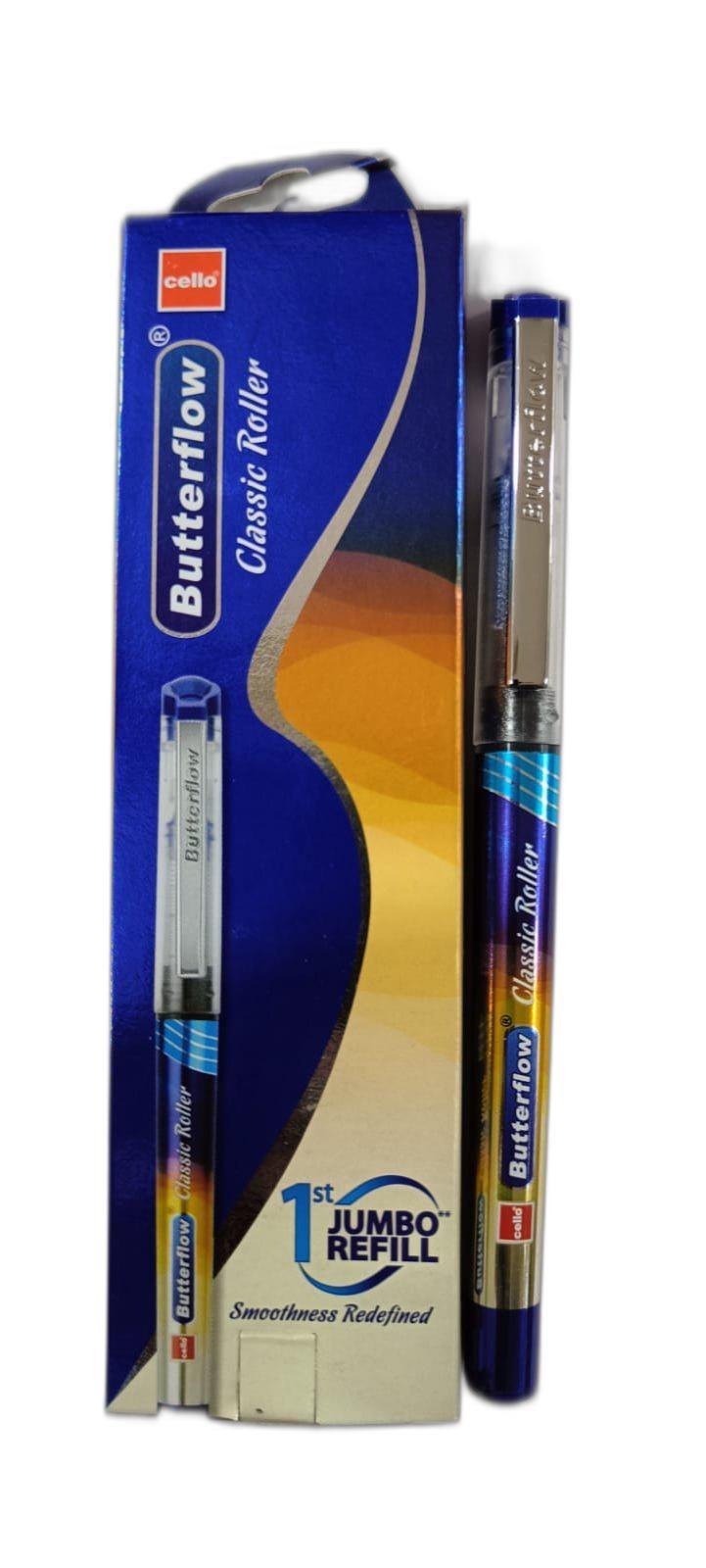Cello Butterflow Classic Roller Pen Set | Pack of 1 Roller Pens | Smooth Writing Experience | For Students and Office Use | Best Pen for Exams