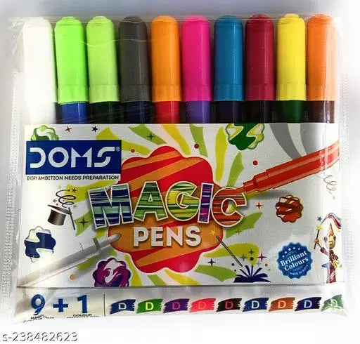 Doms Magic Sketch Pen 9 + 1 | DOMS | 9 Magic Color Sketch Pens + 1 Colour Changer Pen | Mini