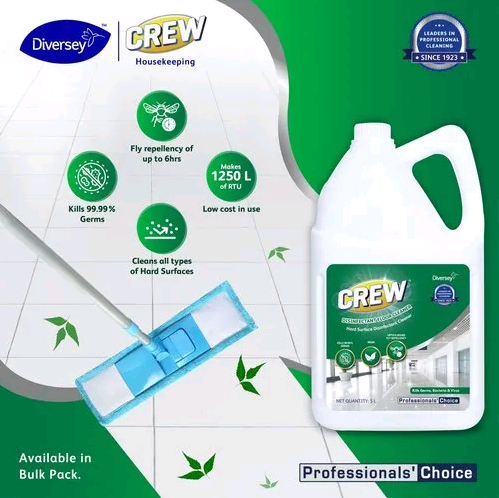 Diversey Crew Disinfectant Floor Cleaner Neem Fragrance 5 Litre - Scoffco