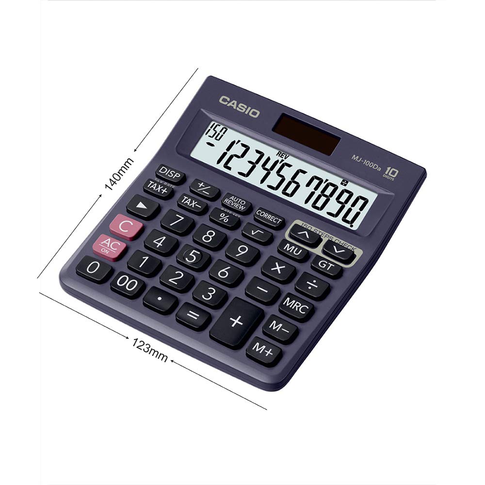 Casio MJ-100D 150 Steps Check and Correct Desktop Calculator with Bigger Screen/Keys (12 Digit), Black - Scoffco