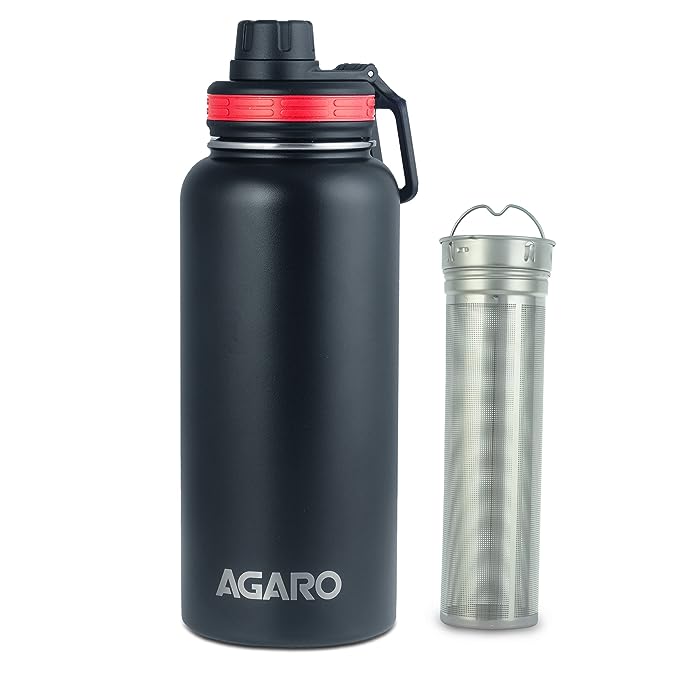 AGARO Imperial Vacuum Flask 1L TRITAN/STEEL INFUSION