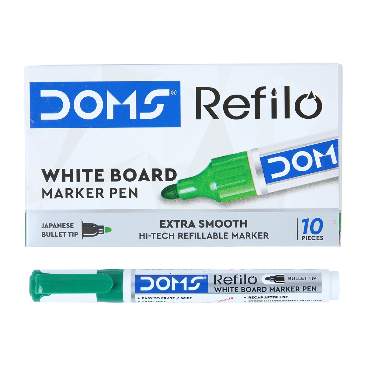 Doms Refilo White Board Marker Pen (SET OF 10 PCS)