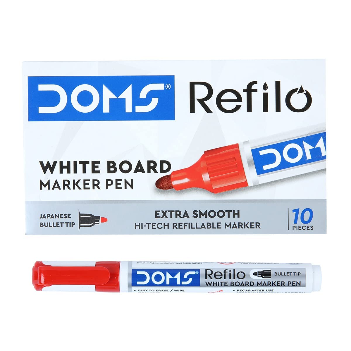 Doms Refilo White Board Marker Pen (SET OF 10 PCS)